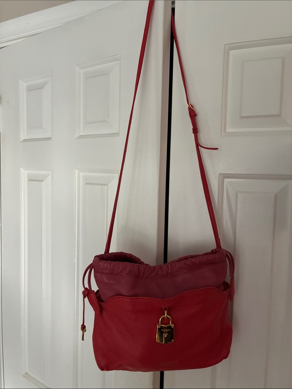 Pink and orange leather  Burberry shoulder bag